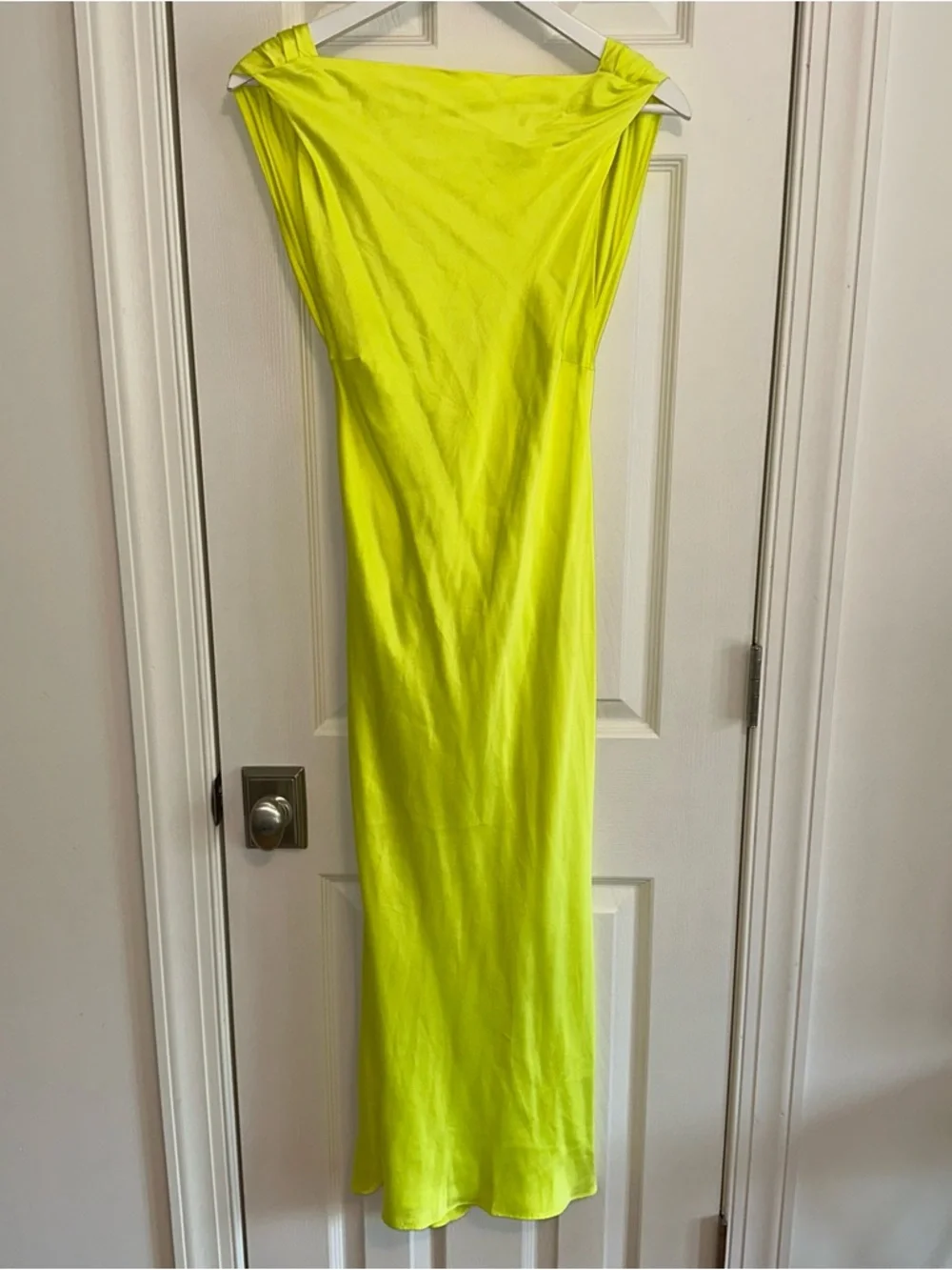 The Bar Max Midi Open Back Neon Yellow Dress